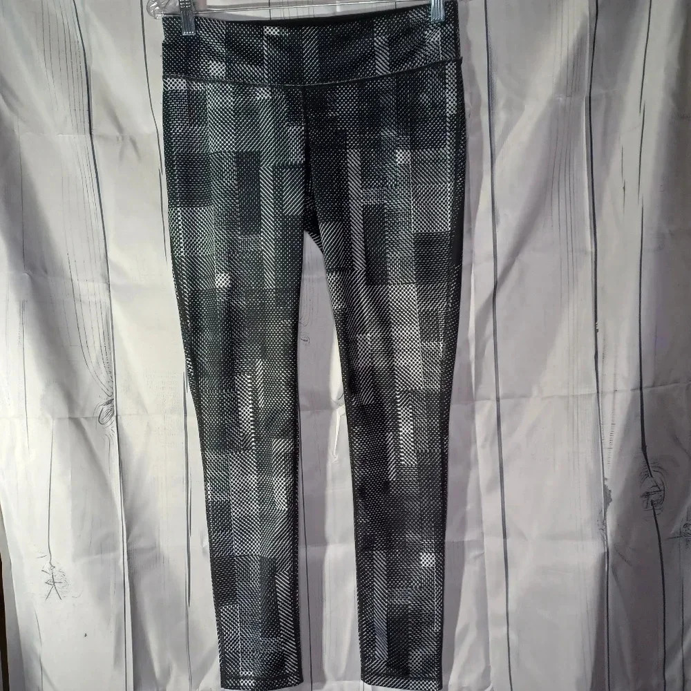 Ideology activewear blurry grid print abstract yoga leggings